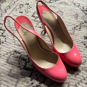 Louboutin O My Slingback Pumps in Patent Pink